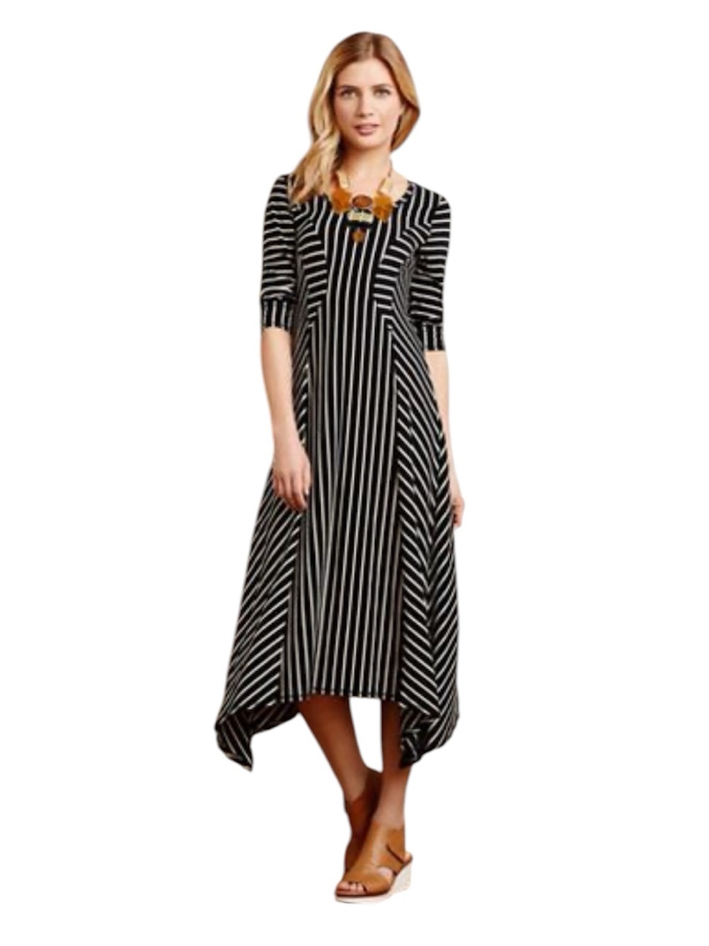 Anthropologie Saturday Sunday Black Striped Cotton Maxi Dress Size Small